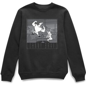 Cartoon Network Official Johnny Bravo Classic Scene Sweatshirt - Black Size: Medium Black M Cartoon Network Official Johnny Bravo Classic Scene Sweatshirt - Black Size: Medium Black M