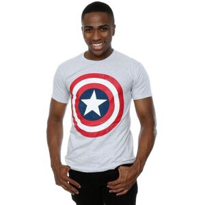 Marvel Men's Captain America Distressed Shield T-Shirt in Grey Size: Large Grey L Marvel Men's Captain America Distressed Shield T-Shirt in Grey Size: Large Grey L