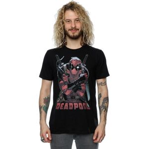 Marvel Men's Deadpool Ready For Action T-Shirt in Black Size: Small Black S Marvel Men's Deadpool Ready For Action T-Shirt in Black Size: Small Black S