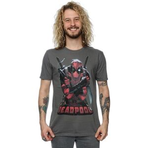 Marvel Men's Deadpool Ready For Action T-Shirt in Mid Grey Size: Large Mid Grey L Marvel Men's Deadpool Ready For Action T-Shirt in Mid Grey Size: Large Mid Grey L