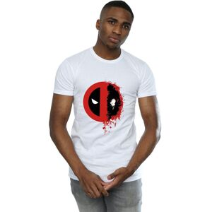 Marvel Men's Deadpool Split Splat Logo T-Shirt in White Size: Large White L Marvel Men's Deadpool Split Splat Logo T-Shirt in White Size: Large White L