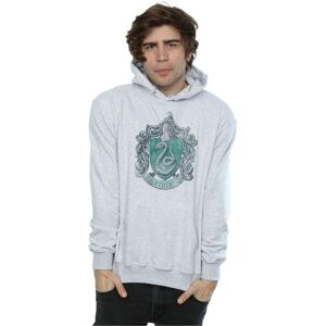 Harry Potter Men's Slytherin Cotton Hoodie in Grey Size: Large Grey L Harry Potter Men's Slytherin Cotton Hoodie in Grey Size: Large Grey L