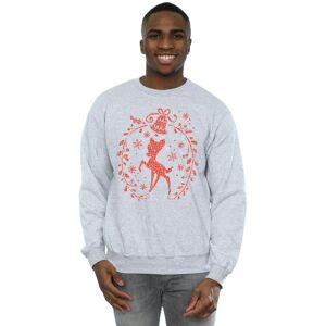 Disney Men's Bambi Christmas Wreath Sweatshirt in Grey Size: Medium Grey M Disney Men's Bambi Christmas Wreath Sweatshirt in Grey Size: Medium Grey M