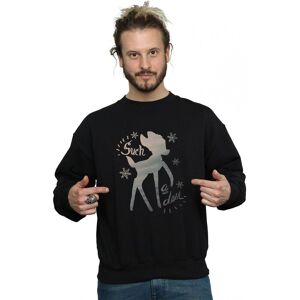 Disney Men's Bambi Winter Deer Sweatshirt in Black Size: Medium Black M Disney Men's Bambi Winter Deer Sweatshirt in Black Size: Medium Black M