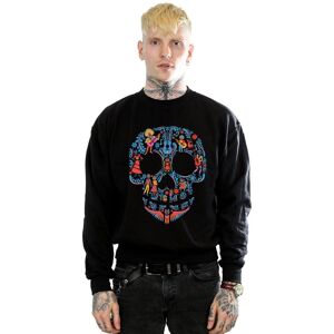 Disney Men's Coco Skull Pattern Sweatshirt in Black Size: Large Black L Disney Men's Coco Skull Pattern Sweatshirt in Black Size: Large Black L