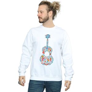 Disney Men's Coco Guitar Pattern Sweatshirt in White Size: Medium White M Disney Men's Coco Guitar Pattern Sweatshirt in White Size: Medium White M