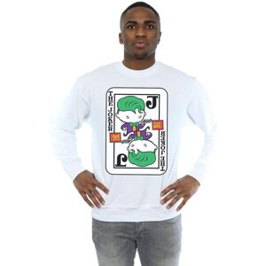 DC Comics Men's Chibi Joker Playing Card Sweatshirt in White Size: Medium White M DC Comics Men's Chibi Joker Playing Card Sweatshirt in White Size: Medium White M