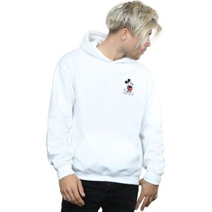 Disney Men's Mickey Mouse Kickin Retro Chest Hoodie in White Size: Medium White M Disney Men's Mickey Mouse Kickin Retro Chest Hoodie in White Size: Medium White M