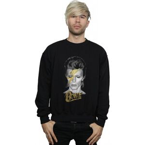 David Bowie Men's Aladdin Sane Gold Bolt Sweatshirt in Black Size: Medium Black M David Bowie Men's Aladdin Sane Gold Bolt Sweatshirt in Black Size: Medium Black M