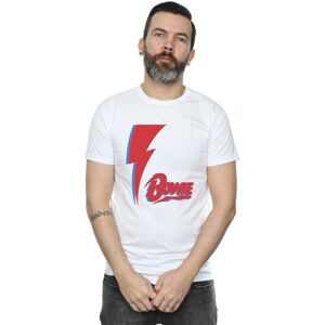 David Bowie Men's Red Bolt T-Shirt in White Size: XL White XL David Bowie Men's Red Bolt T-Shirt in White Size: XL White XL