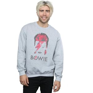 David Bowie Men's Aladdin Sane Distressed Sweatshirt in Grey Size: Medium Grey M David Bowie Men's Aladdin Sane Distressed Sweatshirt in Grey Size: Medium Grey M