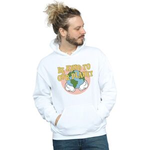 Disney Men's Mickey Mouse Be Kind To Our Planet Hoodie in White Size: 4XL White 4XL Disney Men's Mickey Mouse Be Kind To Our Planet Hoodie in White Size: 4XL White 4XL