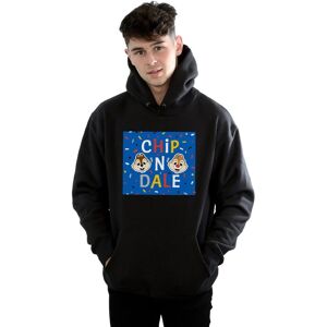 Disney Men's Chip N Dale Blue Frame Hoodie in Black Size: 4XL Black 4XL Disney Men's Chip N Dale Blue Frame Hoodie in Black Size: 4XL Black 4XL