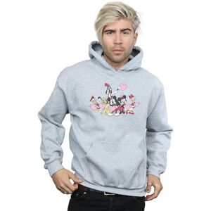 Disney Men's Mickey Mouse Love Friends Hoodie in Grey Size: Large Grey L Disney Men's Mickey Mouse Love Friends Hoodie in Grey Size: Large Grey L