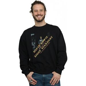 David Bowie Men's Ziggy Diagonal Sweatshirt in Black Size: Small Black S David Bowie Men's Ziggy Diagonal Sweatshirt in Black Size: Small Black S