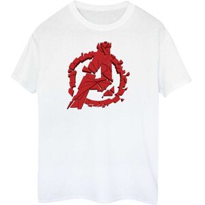 Avengers Endgame Men's Shattered Logo Cotton T-Shirt in White Size: 5XL White 5XL Avengers Endgame Men's Shattered Logo Cotton T-Shirt in White Size: 5XL White 5XL