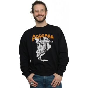 DC Comics Men's Aquaman Mono Action Pose Sweatshirt in Black Size: 5XL Black 5XL DC Comics Men's Aquaman Mono Action Pose Sweatshirt in Black Size: 5XL Black 5XL