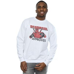 Marvel Men's Deadpool Approves Sweatshirt in White Size: Large White L Marvel Men's Deadpool Approves Sweatshirt in White Size: Large White L