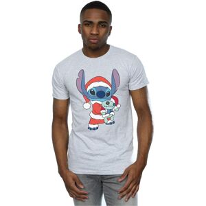 Disney Men's Lilo & Stitch Stitch Christmas T-Shirt in Grey Size: Small Grey S Disney Men's Lilo & Stitch Stitch Christmas T-Shirt in Grey Size: Small Grey S
