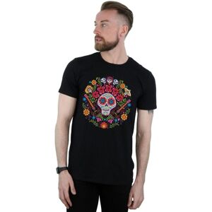 Disney Men's Coco Embroidered Skull Print T-Shirt in Black Size: XL Black XL Disney Men's Coco Embroidered Skull Print T-Shirt in Black Size: XL Black XL