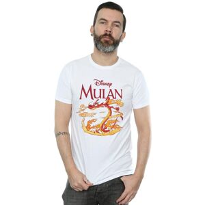 Disney Men's Mulan Mushu Dragon Fire T-Shirt in White Size: XL White XL Disney Men's Mulan Mushu Dragon Fire T-Shirt in White Size: XL White XL