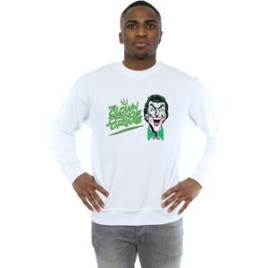 DC Comics Men's Batman Joker The Clown Prince Of Crime Sweatshirt in White Size: Small White S DC Comics Men's Batman Joker The Clown Prince Of Crime Sweatshirt in White Size: Small White S