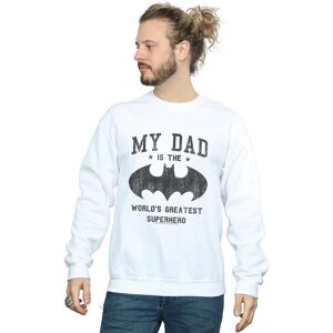 DC Comics Men's Batman My Dad Is A Superhero Sweatshirt in White Size: 2XL White 2XL DC Comics Men's Batman My Dad Is A Superhero Sweatshirt in White Size: 2XL White 2XL