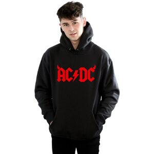 AC/DC Men's Horns Logo Hoodie in Black Size: 5XL Black 5XL AC/DC Men's Horns Logo Hoodie in Black Size: 5XL Black 5XL