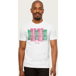 Squid Game Men's Red Light Green Light Doll Art T-Shirt in White Size: Large White L Squid Game Men's Red Light Green Light Doll Art T-Shirt in White Size: Large White L