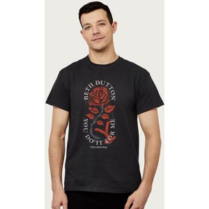 Yellowstone Men's Beth Dutton Red Rose T-Shirt in Black Size: 2XL Black 2XL Yellowstone Men's Beth Dutton Red Rose T-Shirt in Black Size: 2XL Black 2XL