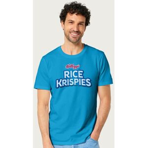 Kelloggs Men's Rice Krispies Breakfast Cereal Logo T-Shirt in Mid Blue Size: Large Mid Blue L Kelloggs Men's Rice Krispies Breakfast Cereal Logo T-Shirt in Mid Blue Size: Large Mid Blue L