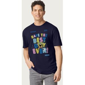 SpongeBob SquarePants Men's Have The Best Day Ever T-Shirt in Navy Size: Small Navy S SpongeBob SquarePants Men's Have The Best Day Ever T-Shirt in Navy Size: Small Navy S