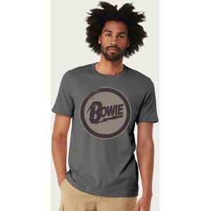 David Bowie Men's Diamond Dogs Black Badge T-Shirt in Charcoal Size: XL Charcoal XL David Bowie Men's Diamond Dogs Black Badge T-Shirt in Charcoal Size: XL Charcoal XL