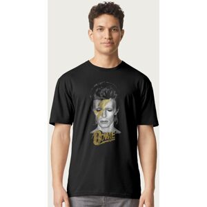 David Bowie Men's Aladdin Sane Golden Lightning Bolt T-Shirt in Black Size: Medium Black M David Bowie Men's Aladdin Sane Golden Lightning Bolt T-Shirt in Black Size: Medium Black M