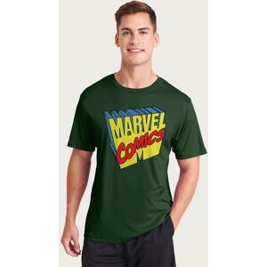 Marvel Men's Comics 1990s 3D Perspective Logo T-Shirt in Bottle Green Size: Medium Bottle Green M Marvel Men's Comics 1990s 3D Perspective Logo T-Shirt in Bottle Green Size: Medium Bottle Green M