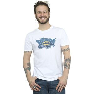 DC Comics Men's Batman Graffiti Logo T-Shirt in White Size: Small White S DC Comics Men's Batman Graffiti Logo T-Shirt in White Size: Small White S