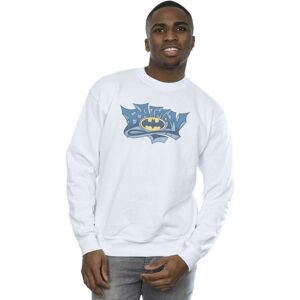 DC Comics Men's Batman Graffiti Logo Sweatshirt in White Size: XL White XL DC Comics Men's Batman Graffiti Logo Sweatshirt in White Size: XL White XL