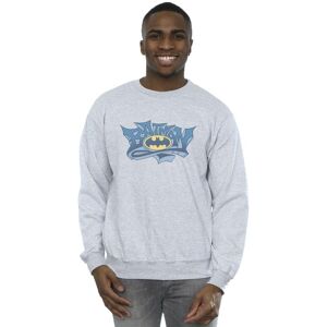 DC Comics Men's Batman Graffiti Logo Sweatshirt in Grey Size: Small Grey S DC Comics Men's Batman Graffiti Logo Sweatshirt in Grey Size: Small Grey S