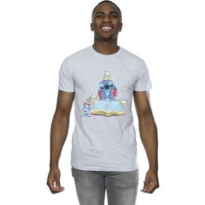 Disney Men's Lilo & Stitch Reading A Book T-Shirt in Grey Size: Medium Grey M Disney Men's Lilo & Stitch Reading A Book T-Shirt in Grey Size: Medium Grey M