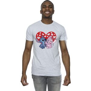 Disney Men's Lilo & Stitch Hearts T-Shirt in Grey Size: Small Grey S Disney Men's Lilo & Stitch Hearts T-Shirt in Grey Size: Small Grey S