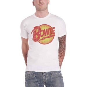 David Bowie Men's Diamond Dogs Vintage Logo T-Shirt in White Size: Large White L David Bowie Men's Diamond Dogs Vintage Logo T-Shirt in White Size: Large White L