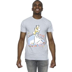 Disney Men's Alice In Wonderland Sketch Flowers T-Shirt in Grey Size: XL Grey XL Disney Men's Alice In Wonderland Sketch Flowers T-Shirt in Grey Size: XL Grey XL