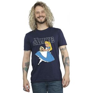 Disney Men's Alice In Wonderland Flowers T-Shirt in Navy Size: Medium Navy M Disney Men's Alice In Wonderland Flowers T-Shirt in Navy Size: Medium Navy M