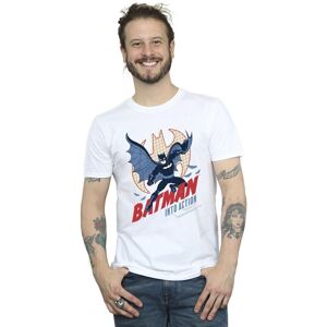 DC Comics Men's Batman Into Action T-Shirt in White Size: 5XL White 5XL DC Comics Men's Batman Into Action T-Shirt in White Size: 5XL White 5XL