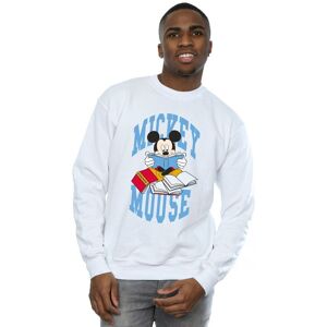 Disney Men's Reading Books Mickey Mouse Sweatshirt in White Size: 5XL White 5XL Disney Men's Reading Books Mickey Mouse Sweatshirt in White Size: 5XL White 5XL