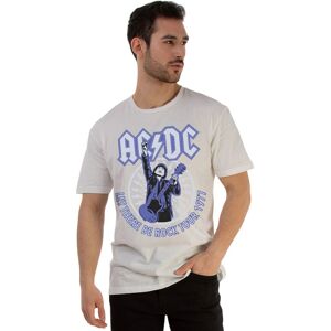 AC/DC Men's Let There Be Rock Cotton T-Shirt in White Size: XL White XL AC/DC Men's Let There Be Rock Cotton T-Shirt in White Size: XL White XL