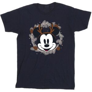 Disney Men's Mickey Mouse Reindeer Wreath Cotton T-Shirt in Navy Size: 4XL Navy 4XL Disney Men's Mickey Mouse Reindeer Wreath Cotton T-Shirt in Navy Size: 4XL Navy 4XL