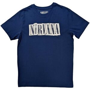 Nirvana Men's Box Logo T-Shirt in Blue Size: XL Blue XL Nirvana Men's Box Logo T-Shirt in Blue Size: XL Blue XL