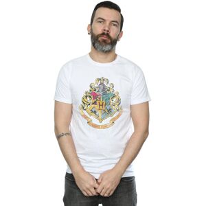 Harry Potter Men's Hogwarts Cotton T-Shirt in White Size: Large White L Harry Potter Men's Hogwarts Cotton T-Shirt in White Size: Large White L