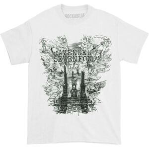 Avenged Sevenfold Men's Land of Cain Cotton T-Shirt in White Size: XL White XL Avenged Sevenfold Men's Land of Cain Cotton T-Shirt in White Size: XL White XL